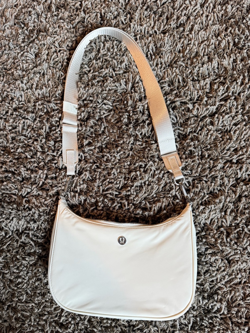 Lululemon Cream Shoulder Bag with Adjustable Strap